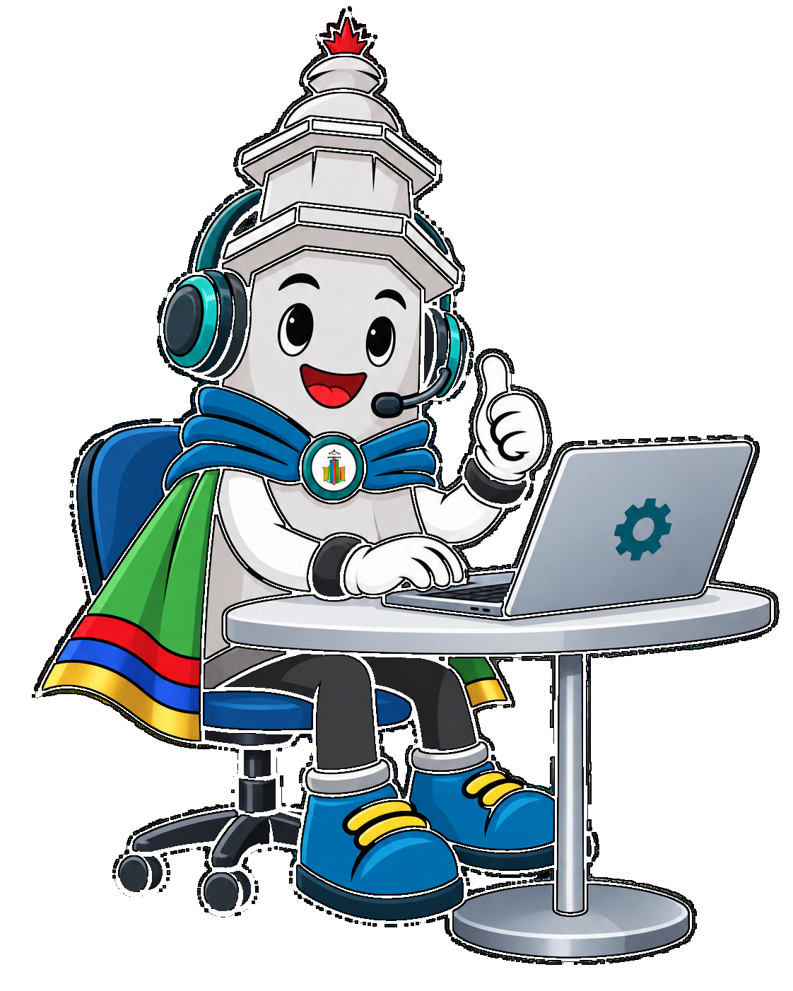 Maskot Helpdesk menjawab pertanyaan umum
